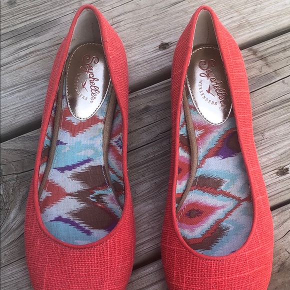 SOLD New Anthropologie Seychelles coral hemp flats - Picture 2 of 5